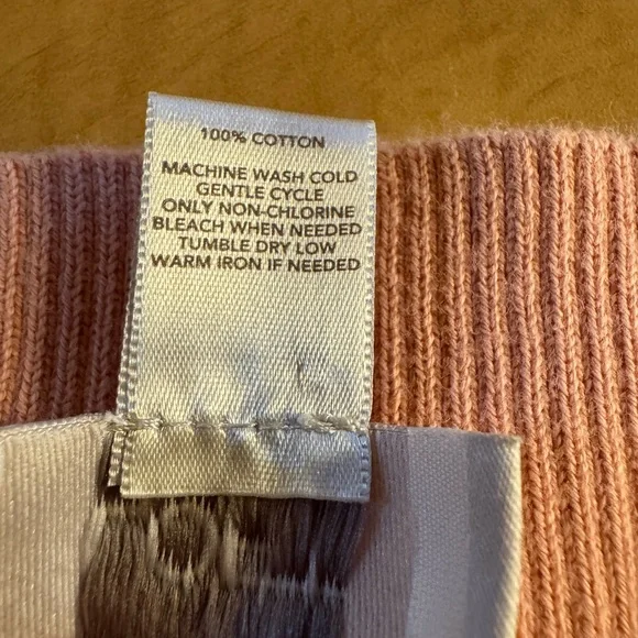 LOFT Peach Chevron Open-Knit Crewneck Sweater - Picture 4 of 4